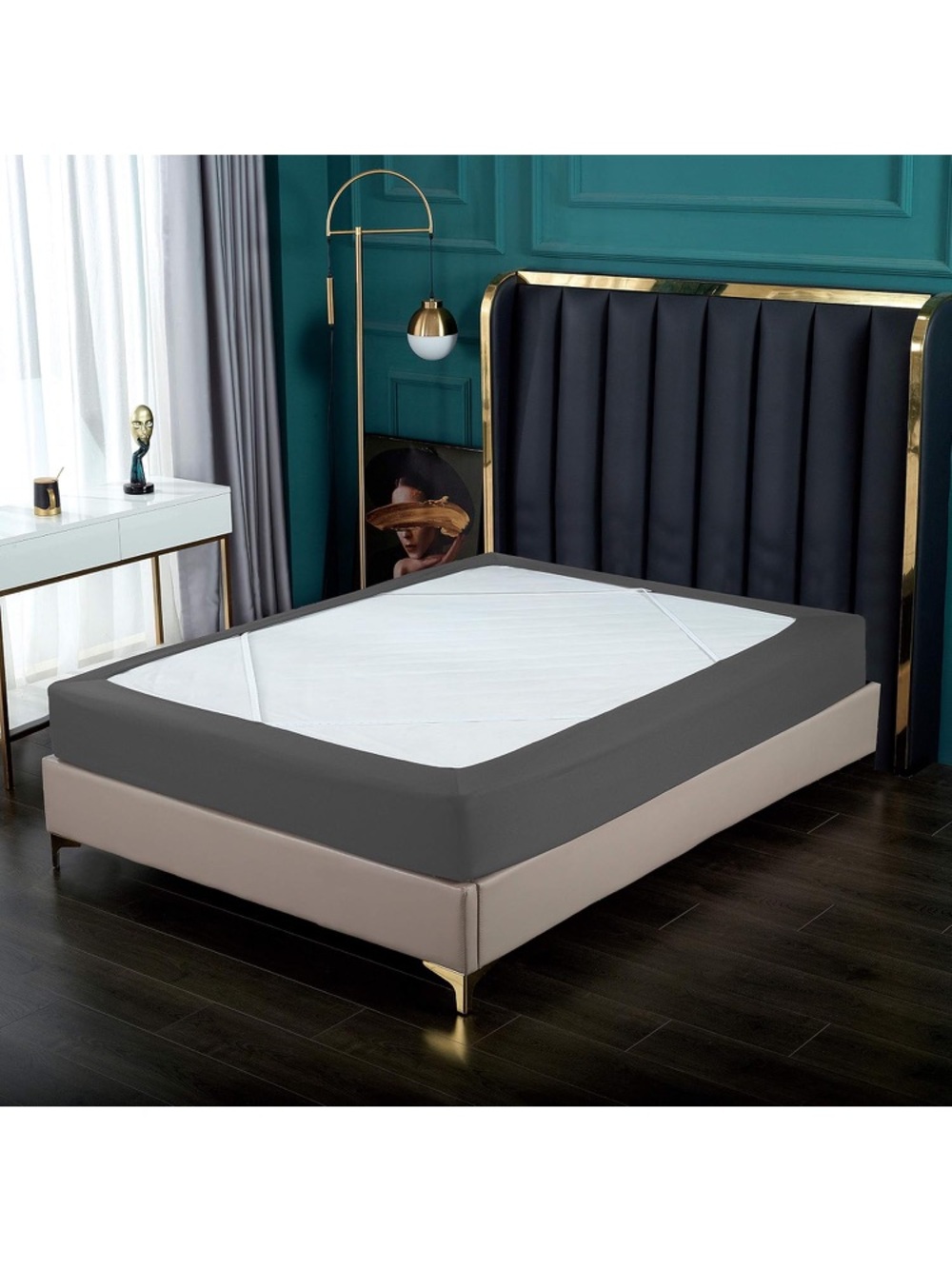 LMT: Beige Box Spring Cover - Neutral Bed Skirt Alternative